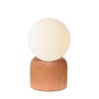 Opviq Lámpara de sobremesa de madera y cristal Beige y Blanco